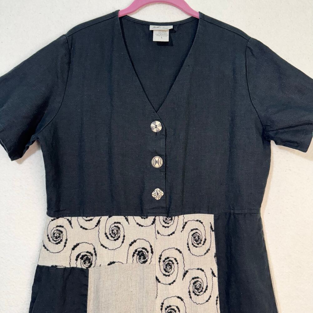 Barbara Lesser Flax Linen Boho Patchwork Spiral E… - image 7